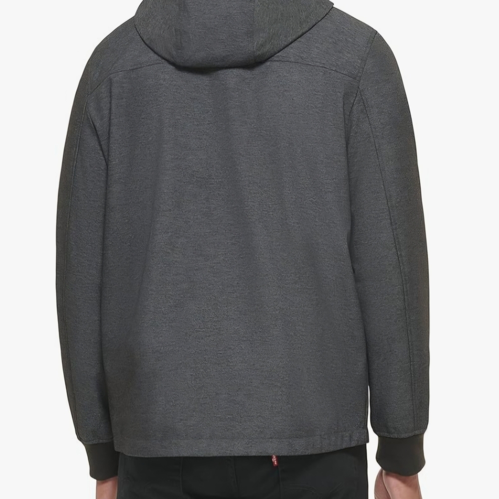 Men's Gray Hooded Jacket - Picture 2 of 12